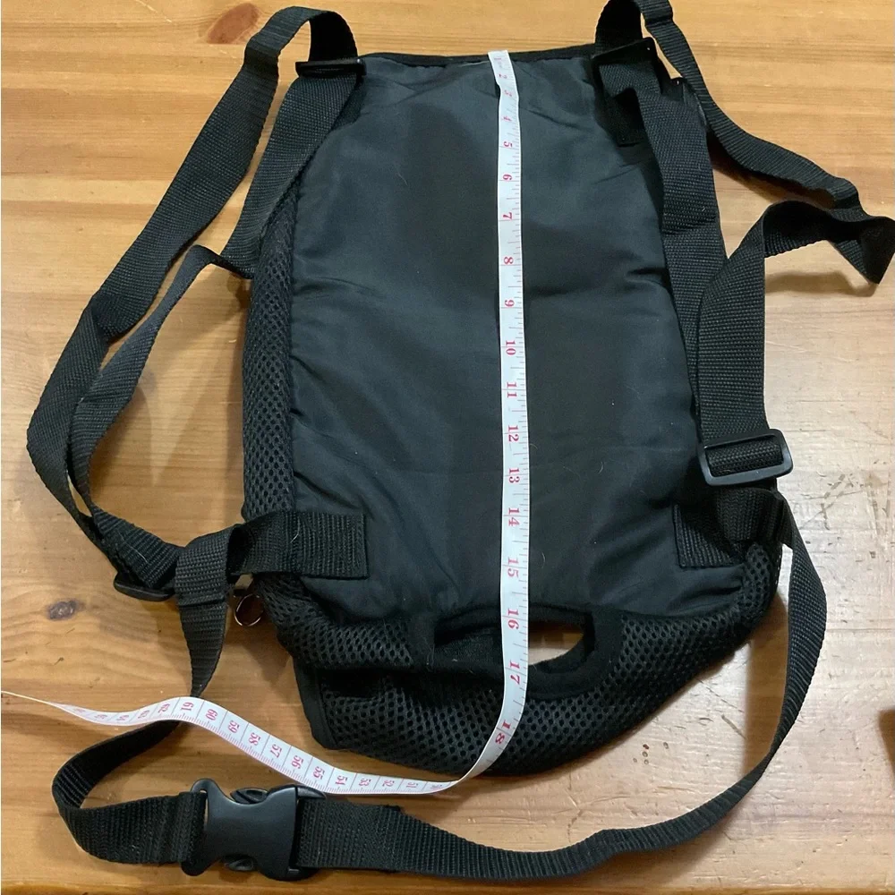 Pet front and back black small pet backpack/carrier XL for small pets.